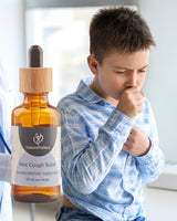 Parent giving homeopathic wet cough drops to a child with a productive cough