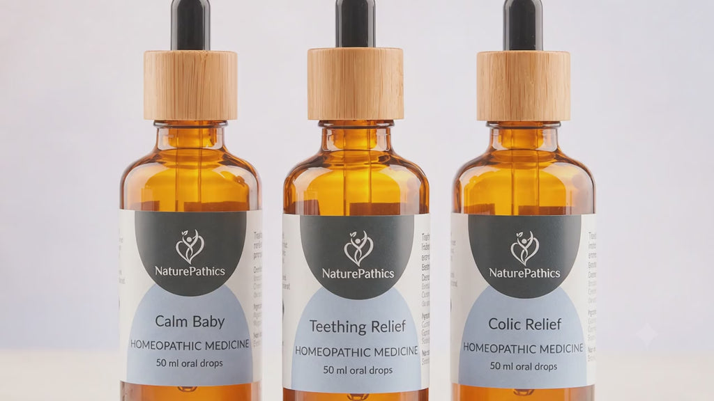 NaturePathics Baby Comfort Kit featuring Teething Relief, Calm Baby and Colic Relief 50 mL drops